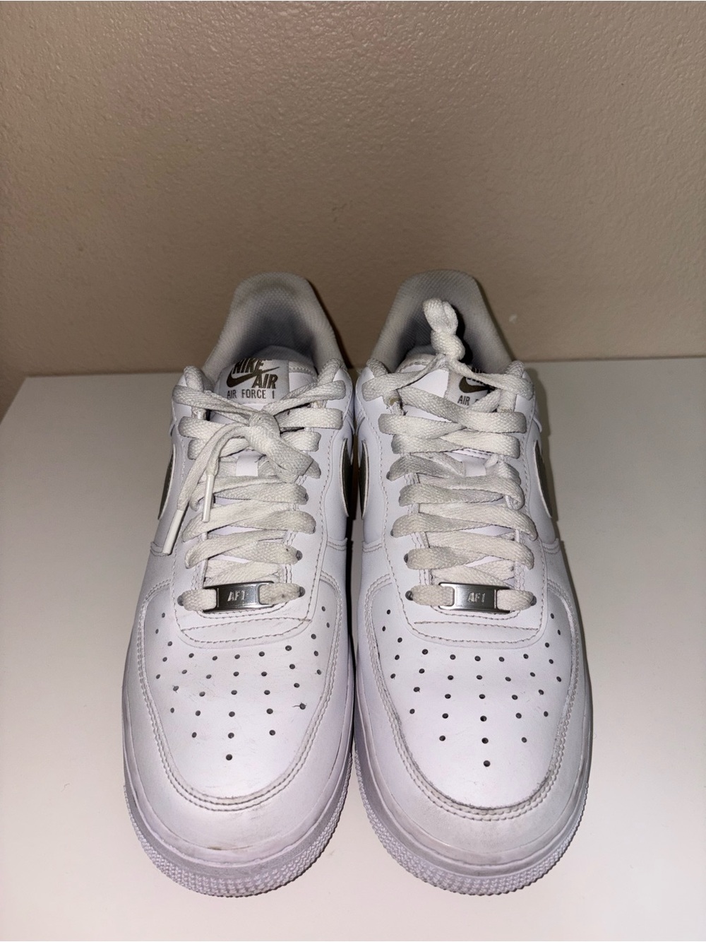 Nike Air Force One '07 White Light Army - Men's Size 9.5